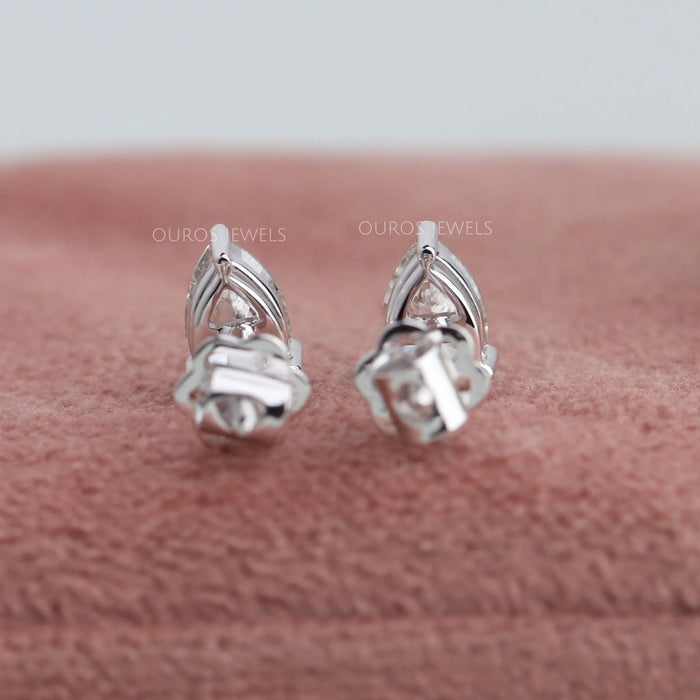 Olive Pear Diamond Stud Earrings