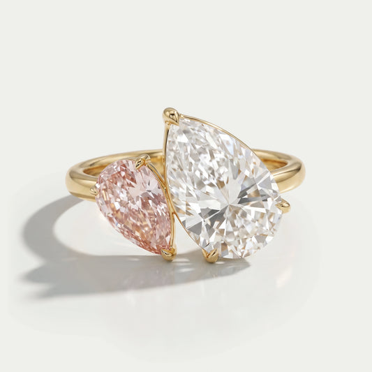 Pear Dual Lab-Grown Diamond Engagement Ring Ring