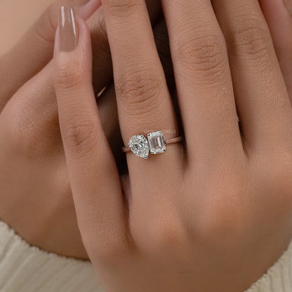 Emerald And Pear Lab Diamond Toi Moi Ring Ring