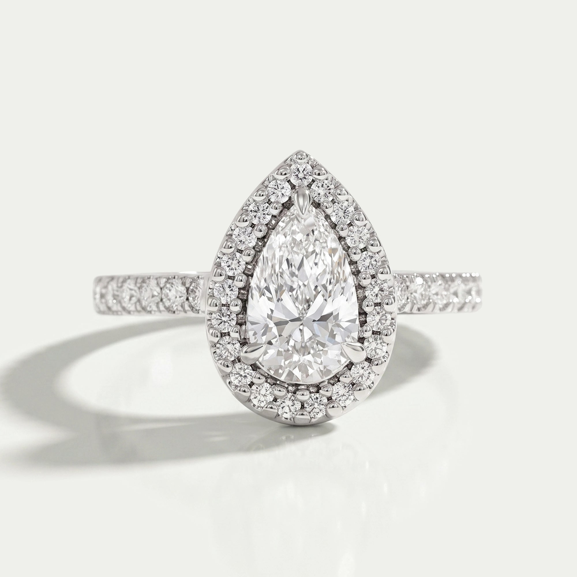 Pear Lab Diamond Halo Eternity Wedding Ring Ring
