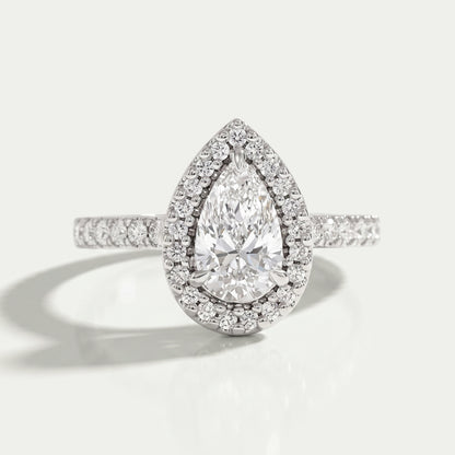 Pear Lab Diamond Halo Eternity Wedding Ring Ring