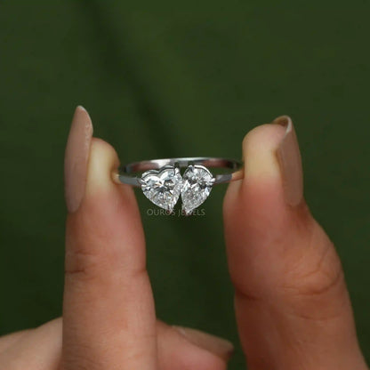 Heart And Pear Lab Diamond Toi Moi Engagement Ring Rings