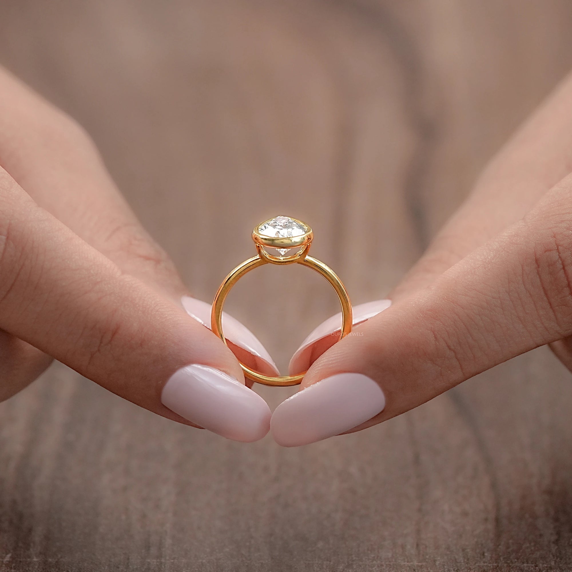 Bezel Set Pear Cut Lab Solitaire Ring Rings