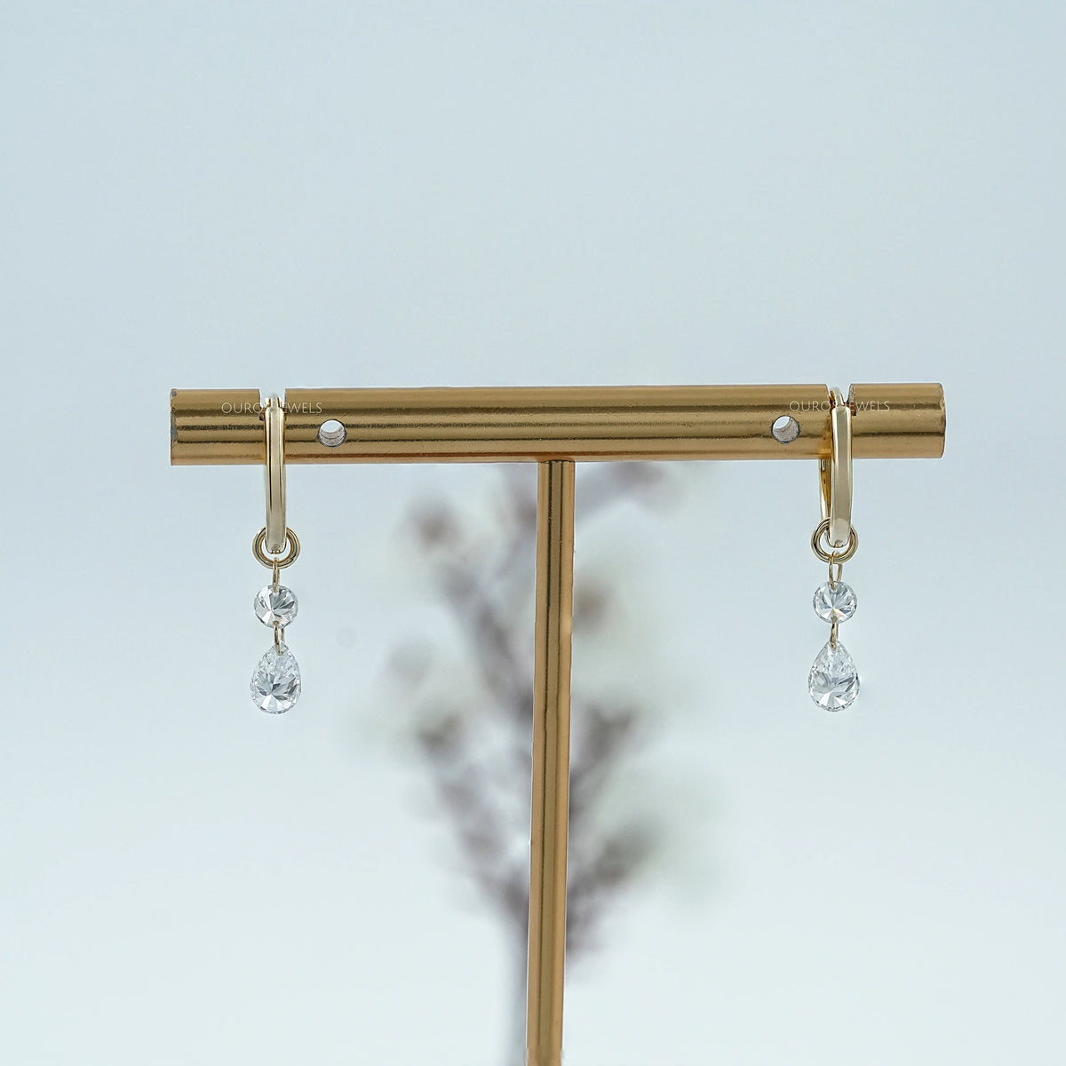 Pear And Round Cut Charm Dangle Hoop Earrings Earring