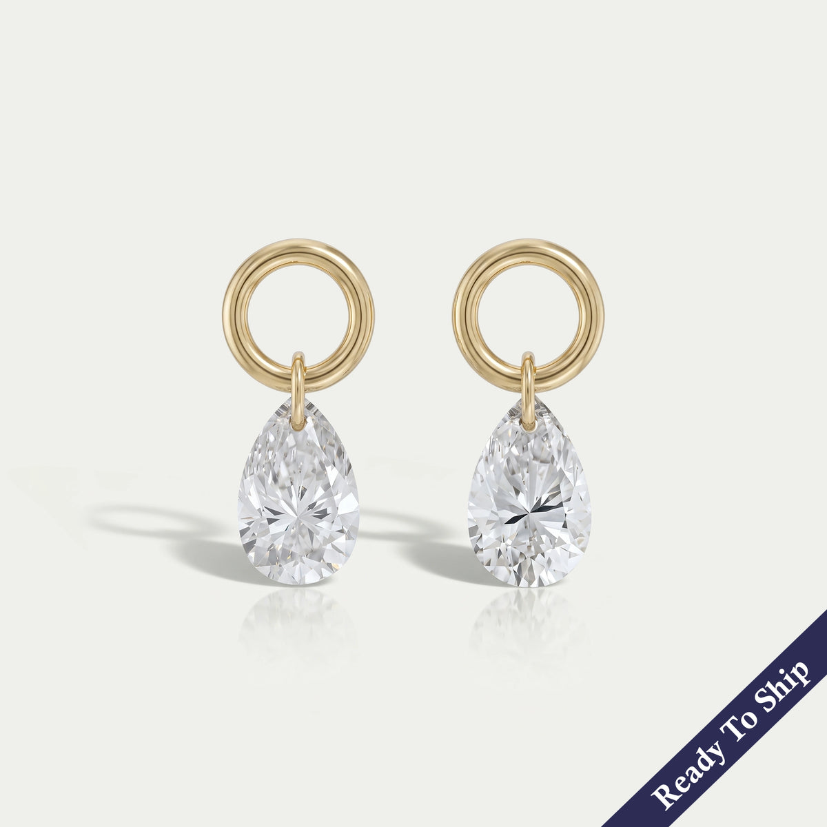 Pear Lab Diamond Drill Charm Earring
