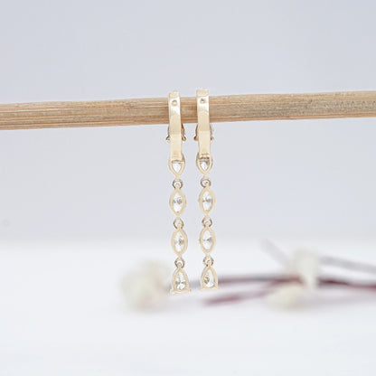 Pear And Marquise Cut Lab Diamond Dangle Earrings