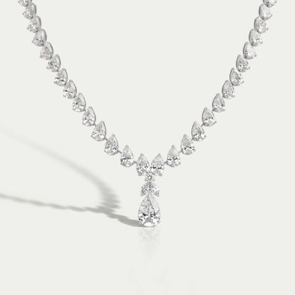 Pear Cut Lab Grown Diamond Tennis Necklace