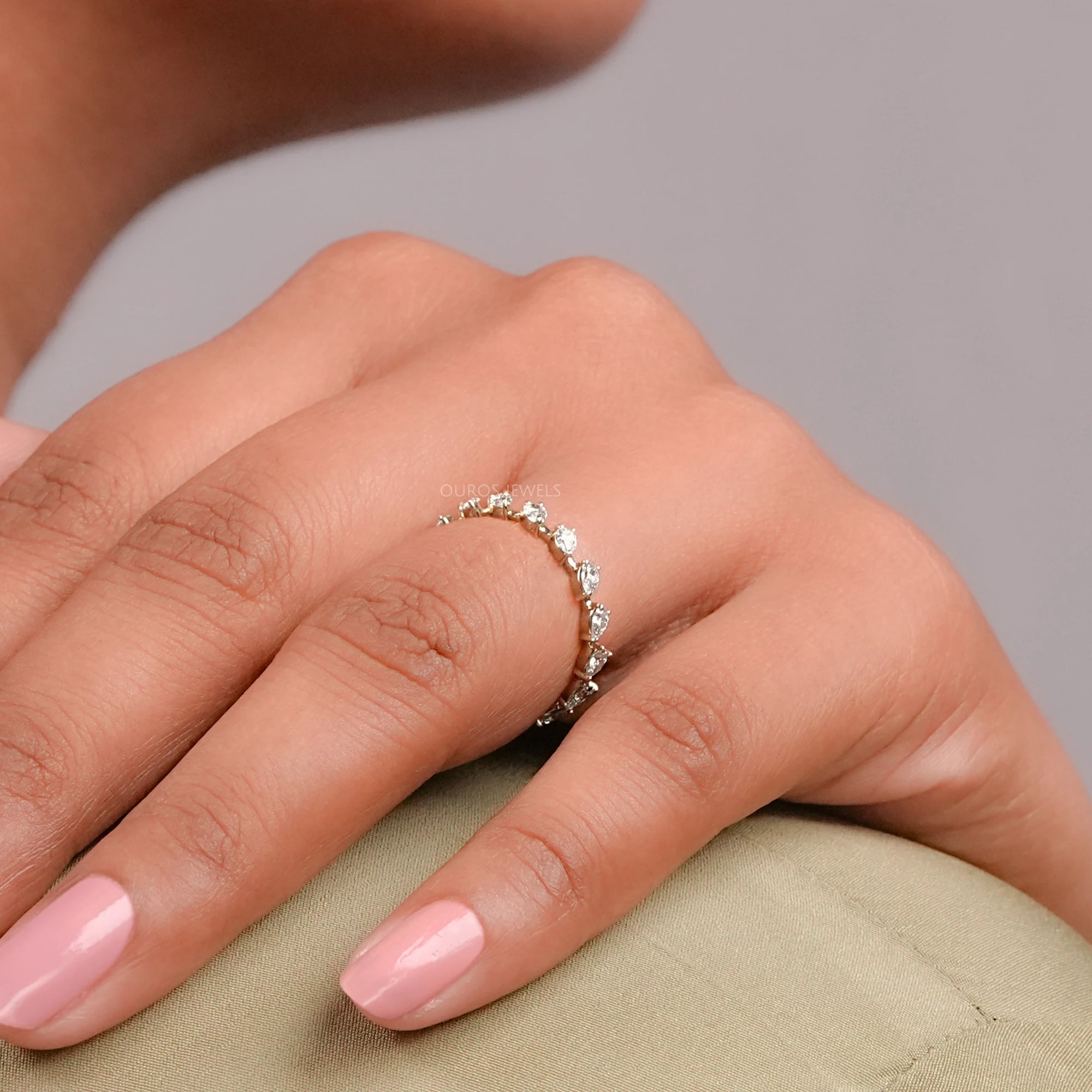 Pear Lab Diamond Eternity Wedding Band Rings