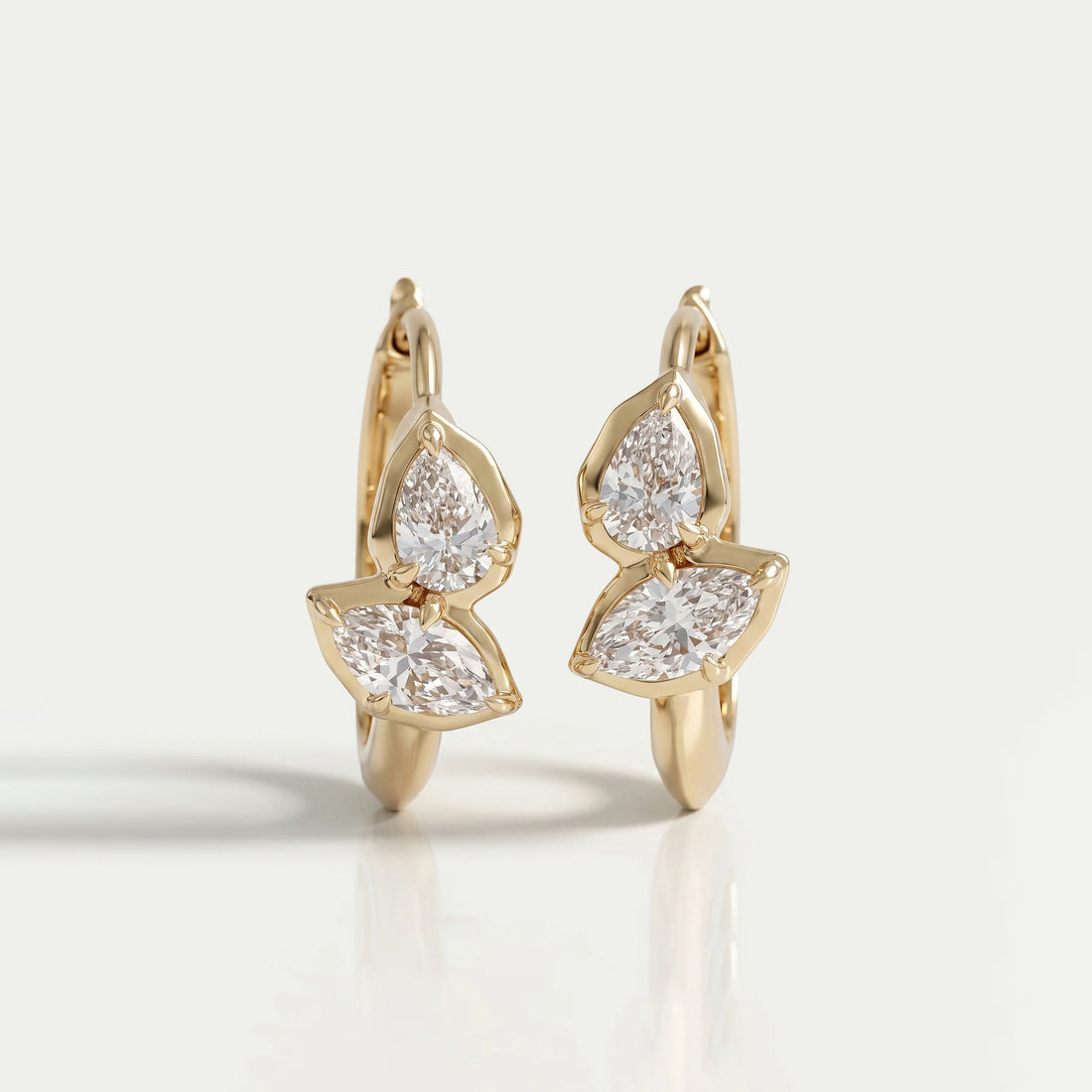Pear And Marquise Lab Diamond Hoop Earrings Earrings