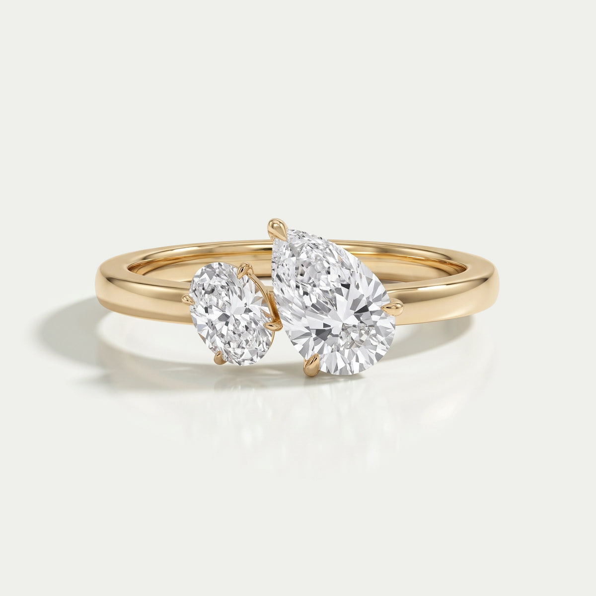 Oval And Pear Lab Diamond Toi Et Moi Ring Ring