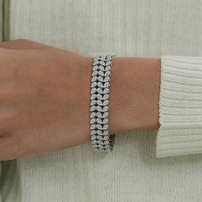 Cluster Diamond Wide Bracelet