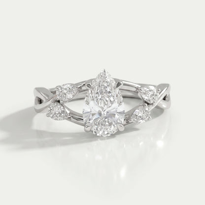 Infinity Pear Lab Diamond Engagement Ring Ring