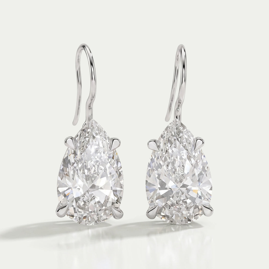 Pear Cut Lab Diamond Dangle Earrings