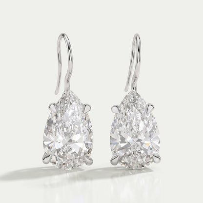Pear Cut Lab Diamond Dangle Earrings