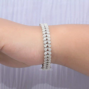 Bracelet de tennis avec diamants ronds de laboratoire