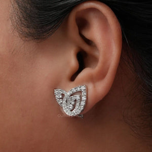 Boucles d'oreilles à clip avec diamants ronds