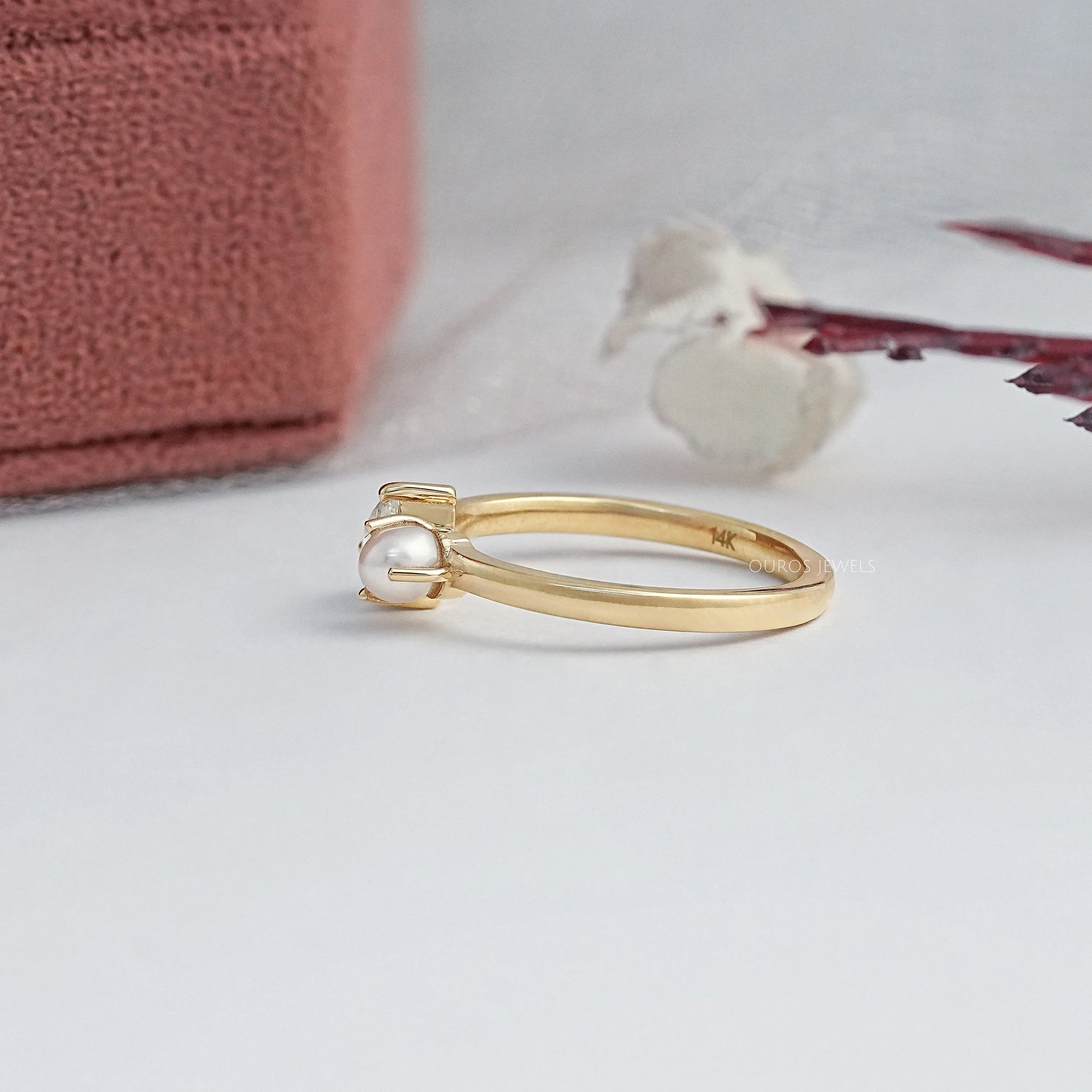 Pear And Pearl Gemstone Toi Moi Engagement Ring Ring