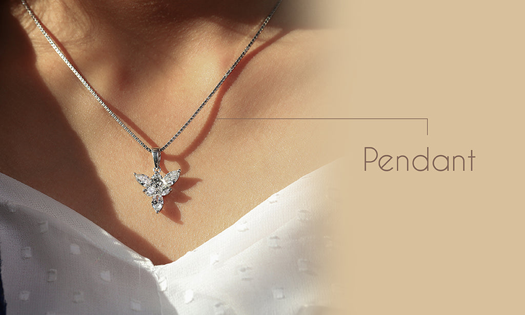 Image showcasing 2 pendant and necklace with chain Various shape in silver metal.