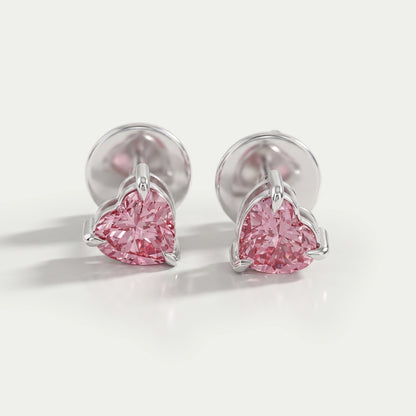 Pink Heart Cut Diamond Earrings Earring
