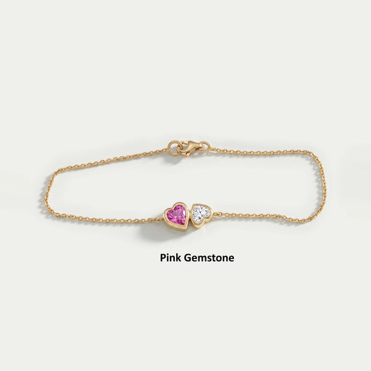 Toi Et Moi Bezel Set Lab Diamond Bracelet