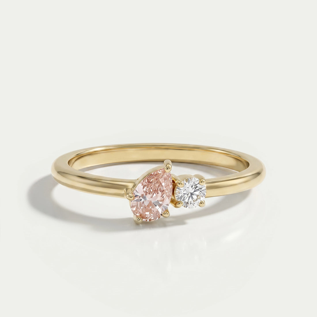 Pink Pear Lab Diamond Toi Et Moi Engagement Ring Ring