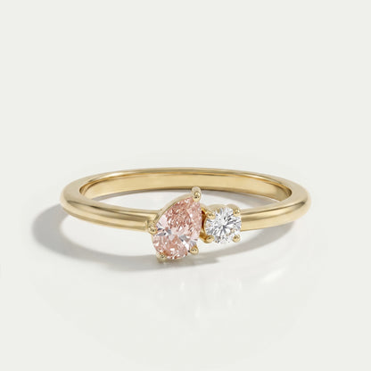 Pink Pear Lab Diamond Toi Et Moi Engagement Ring Ring