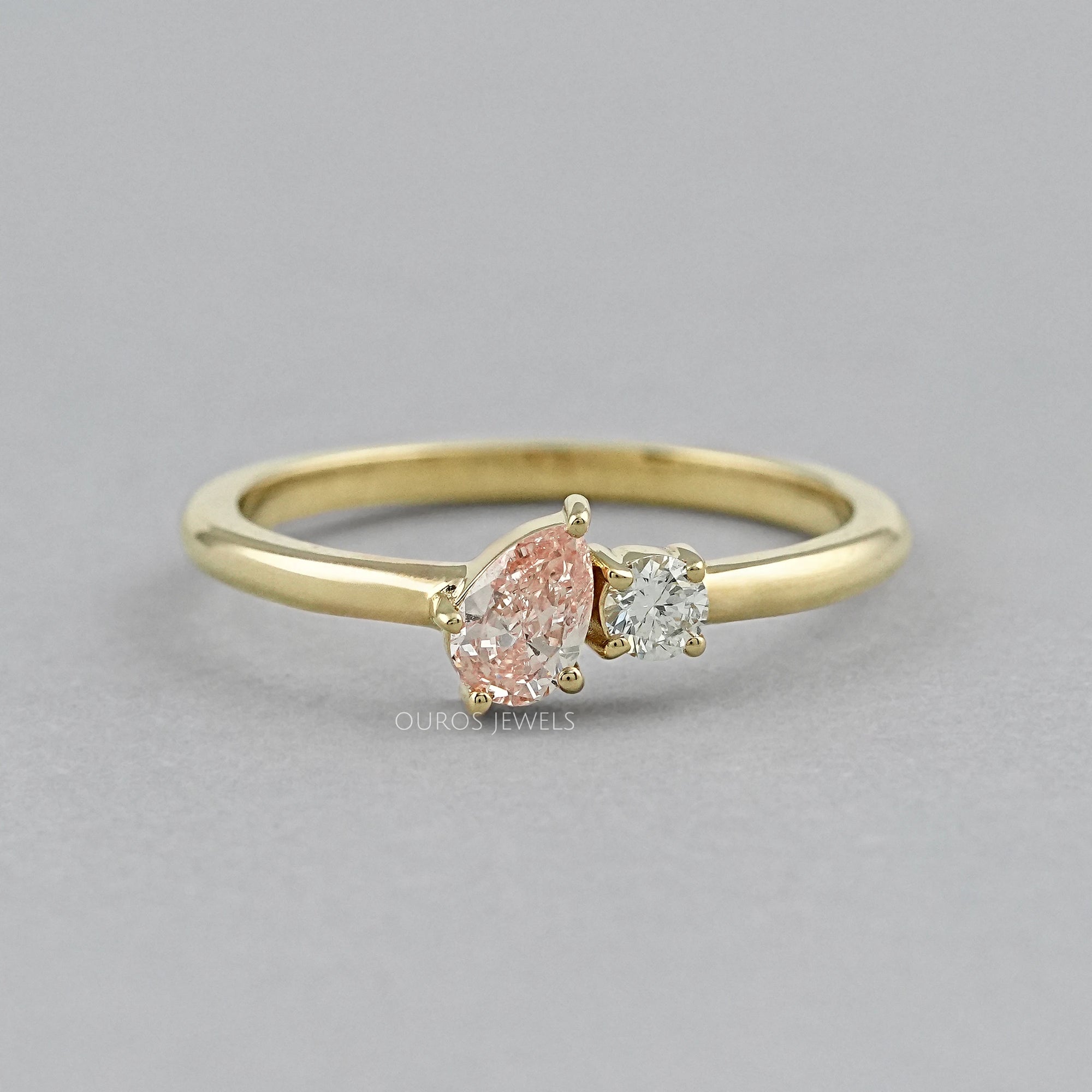 Pink Pear Lab Diamond Toi Et Moi Engagement Ring Ring