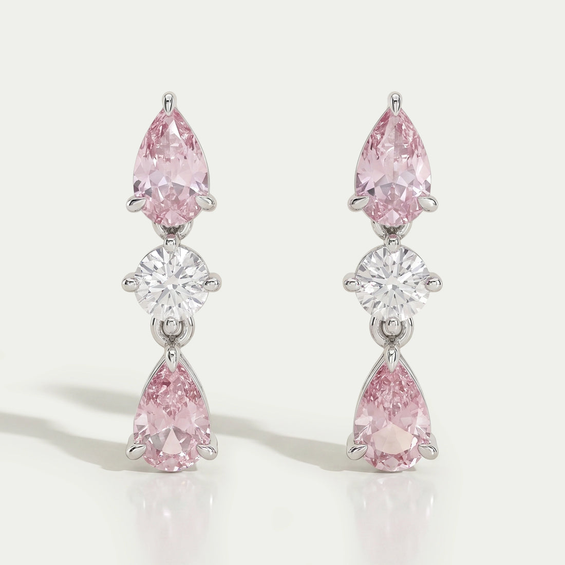 Padparadscha Pear Gemstone Drop Earrings Earring