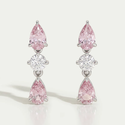 Padparadscha Pear Gemstone Drop Earrings Earring