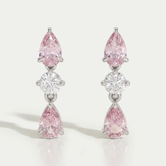 Padparadscha Pear Gemstone Drop Earrings Earring