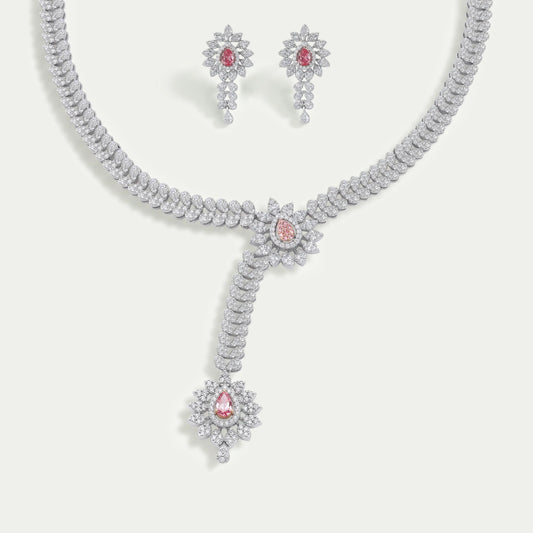 Pear And Round Cut Lab Grown Diamond Necklace Set Necklaces
