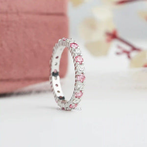 pink diaamond eternity band 