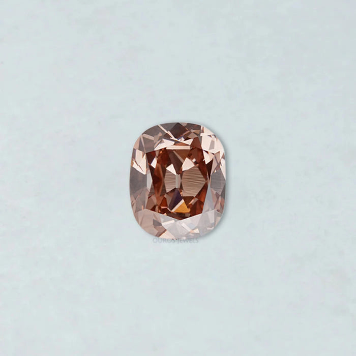 Fancy Pinkish Brown Cushion Cut Lab Diamond