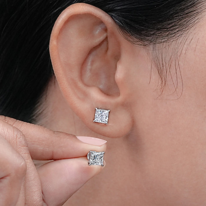 Princess Cut Lab Grown Diamond Stud