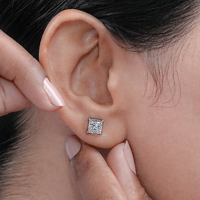 Princess Cut Lab Grown Diamond Stud