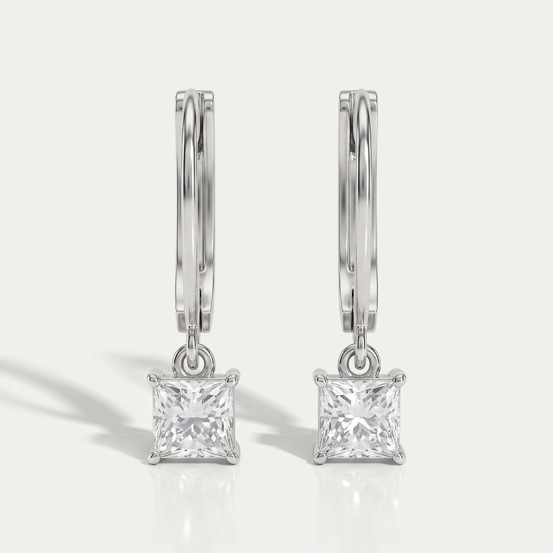 Princess Cut Drop And Dangle Earring