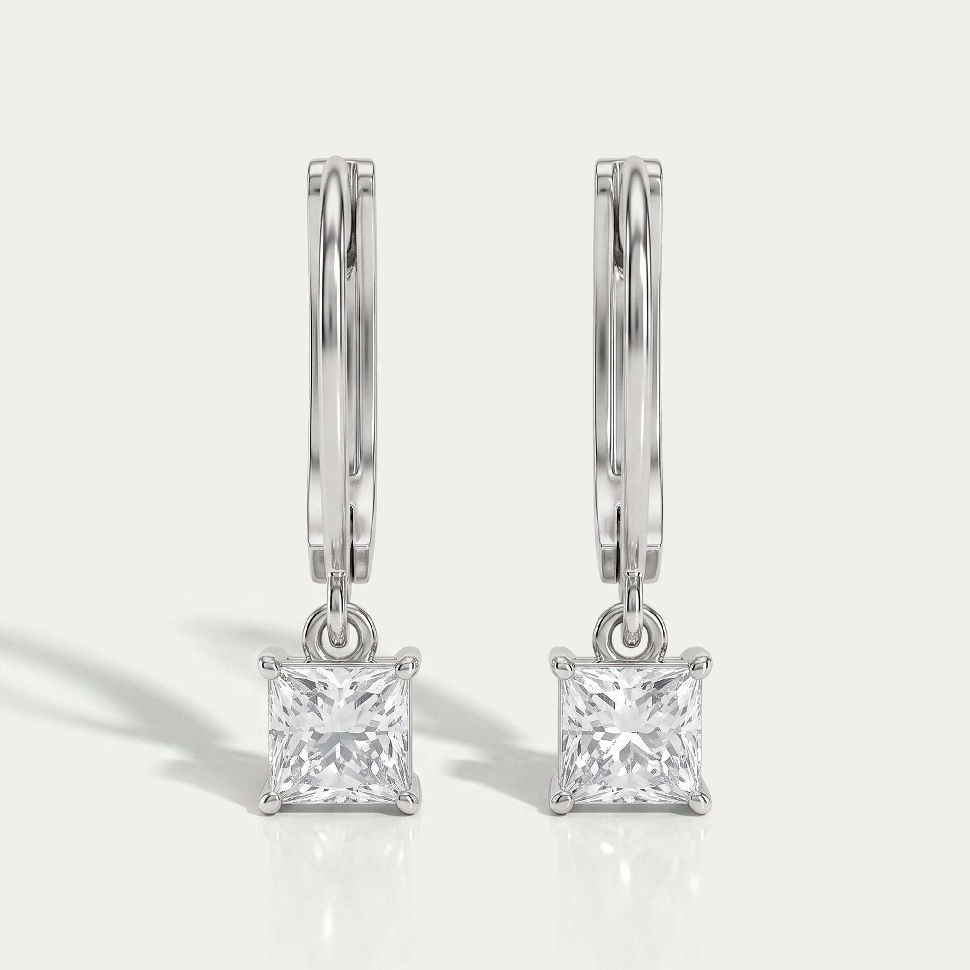 Princess Cut Drop And Dangle Earring