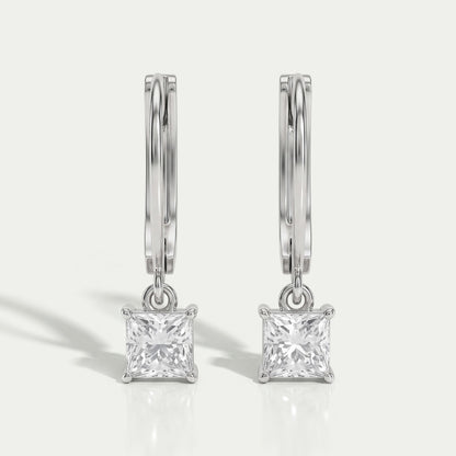Princess Cut Drop And Dangle Earring