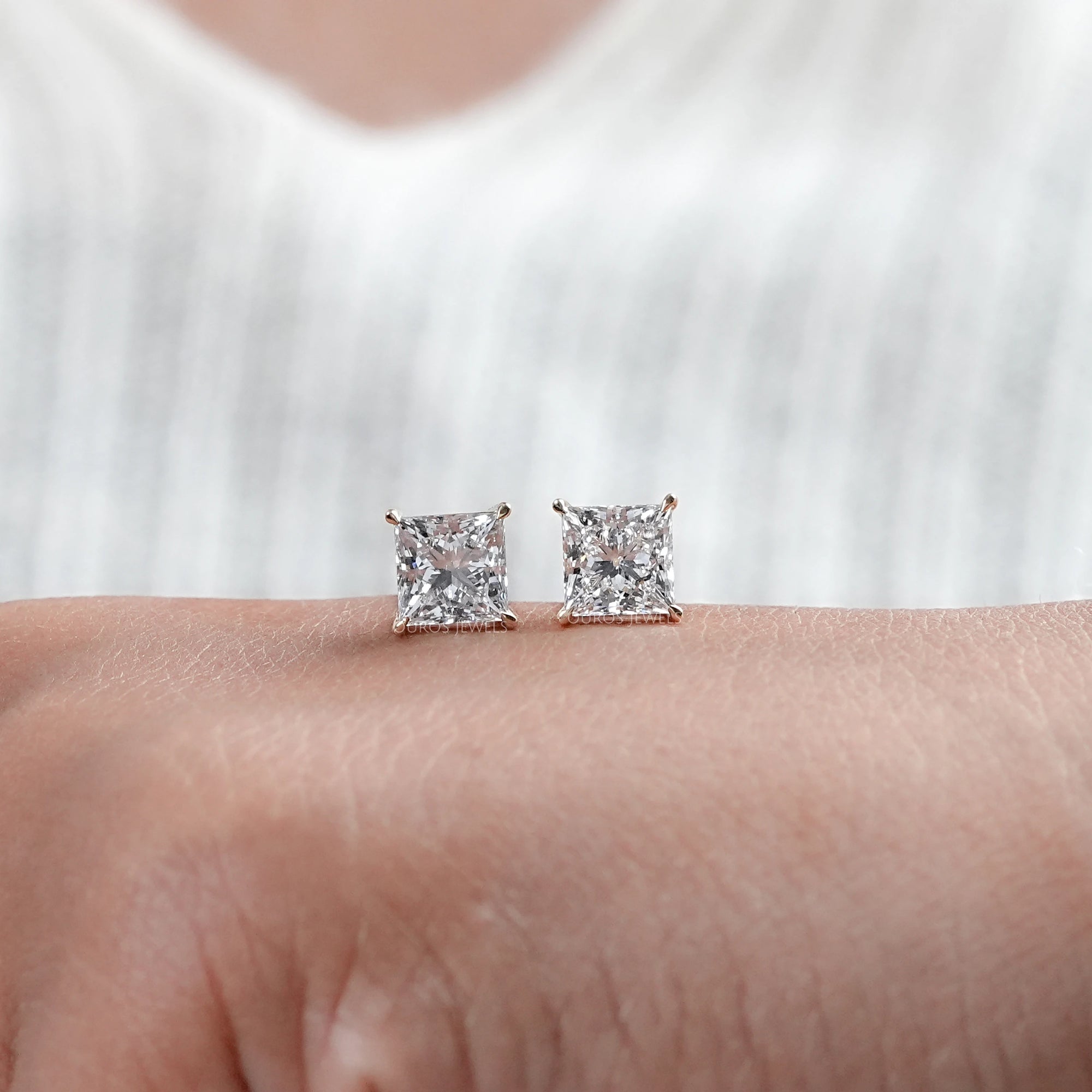 Princess Diamond Stud Earrings For Women Earrings