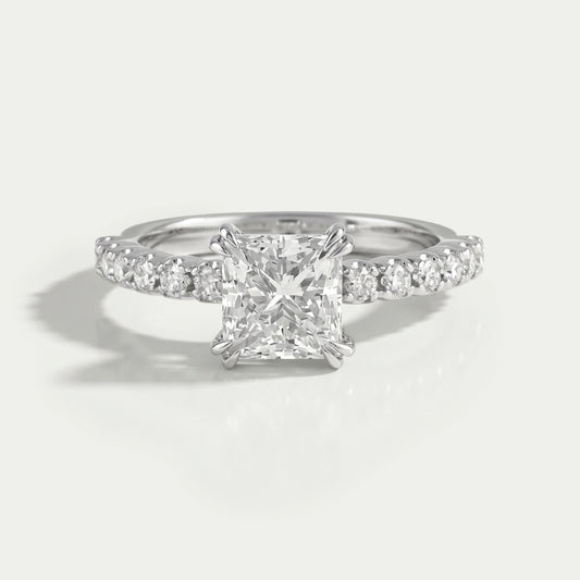Euro Shank Hidden Halo Diamond Engagement Ring Ring