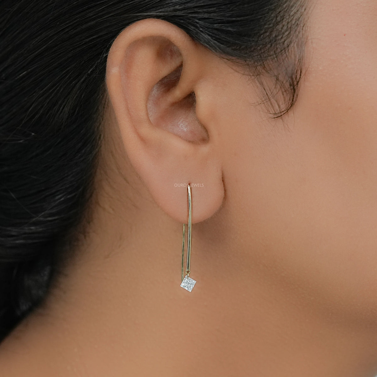 Princess Diamond Hanging Stylish Earrings Earring