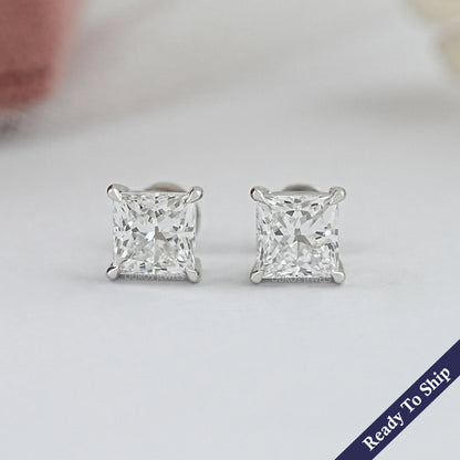 Princess Lab Grown Diamond Stud Earrings