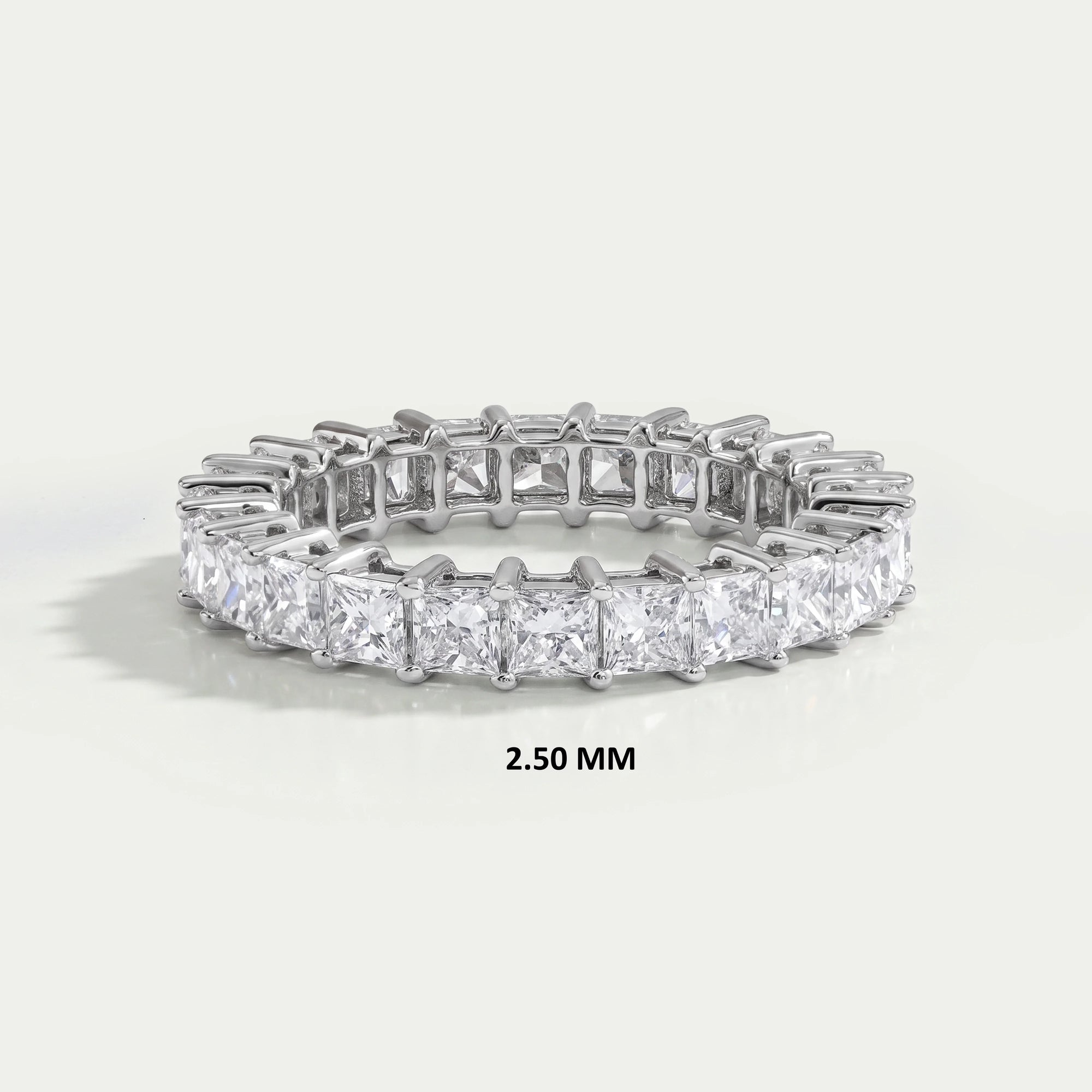 Princess Cut Lab Diamond Full Eternity Band Rings