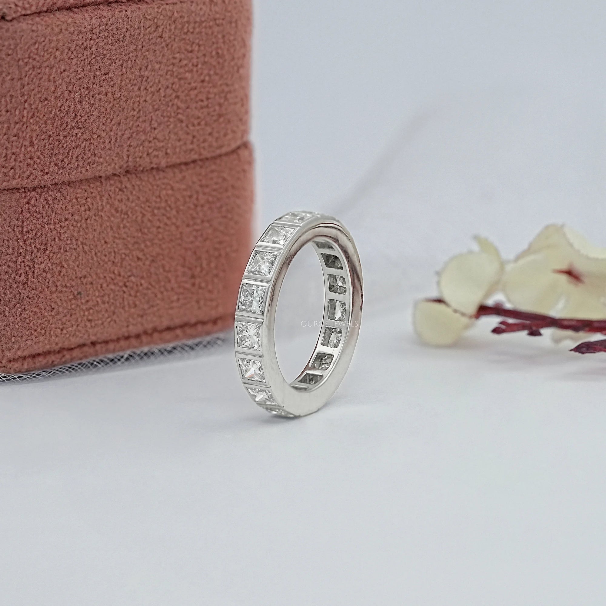 Princess Lab Diamond Eternity Wedding Band Ring