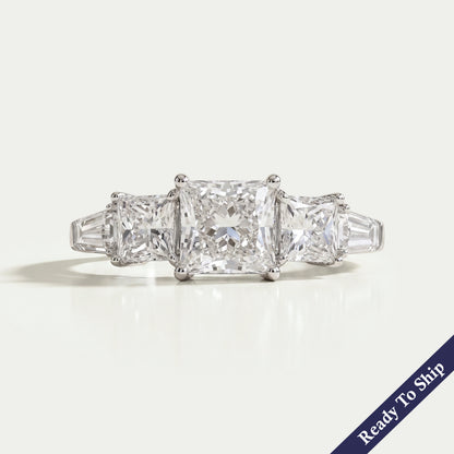 Princess Lab Diamond Five Stone Engagement Ring