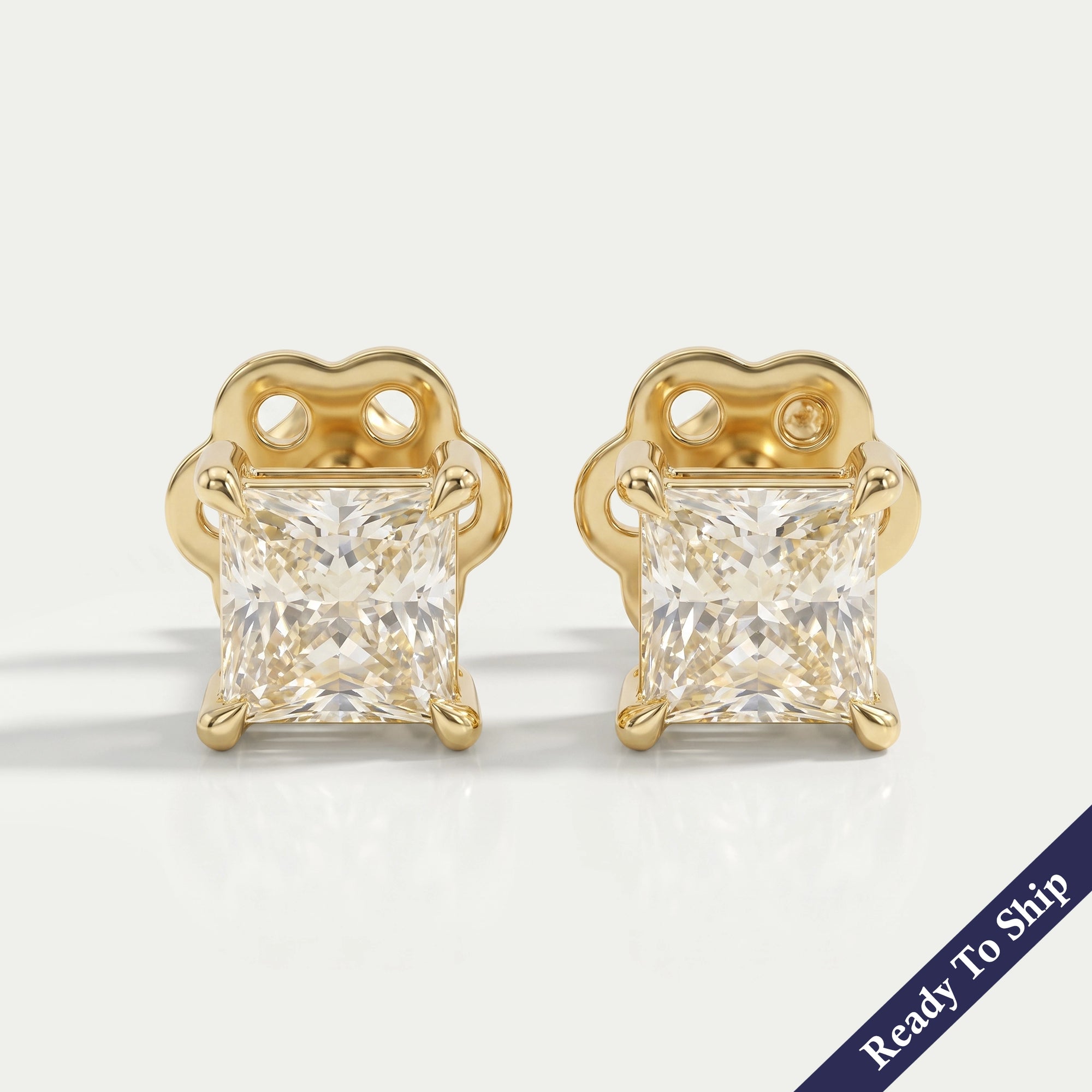 Yellow Princess Diamond Solitaire Stud