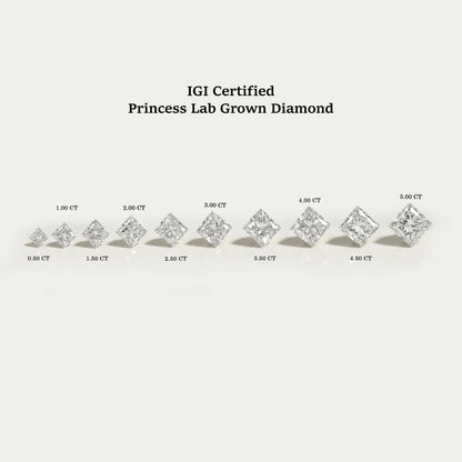Cerified Princess Cut Lab Grown Diamond