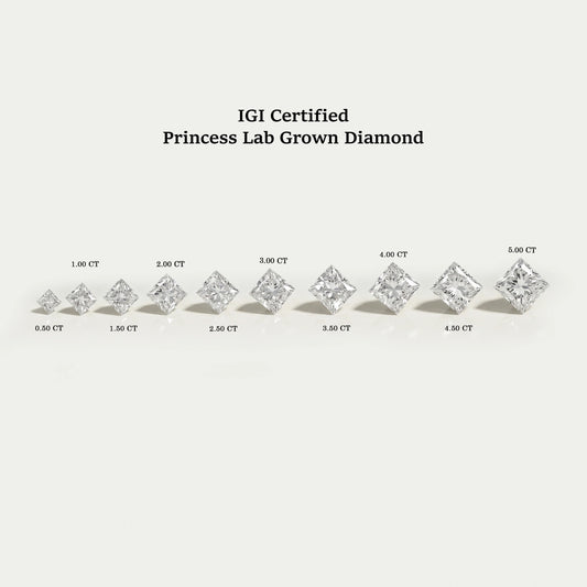 Diamant de laboratoire de taille princesse 