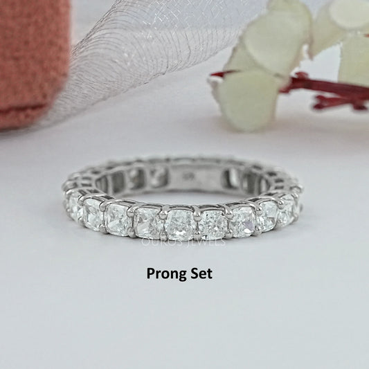 Lab Grown Diamond Eternity Wedding Band - Cushion Cut Ring