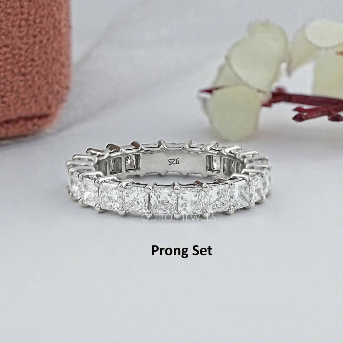 Princess Lab Diamond Eternity Wedding Band Ring